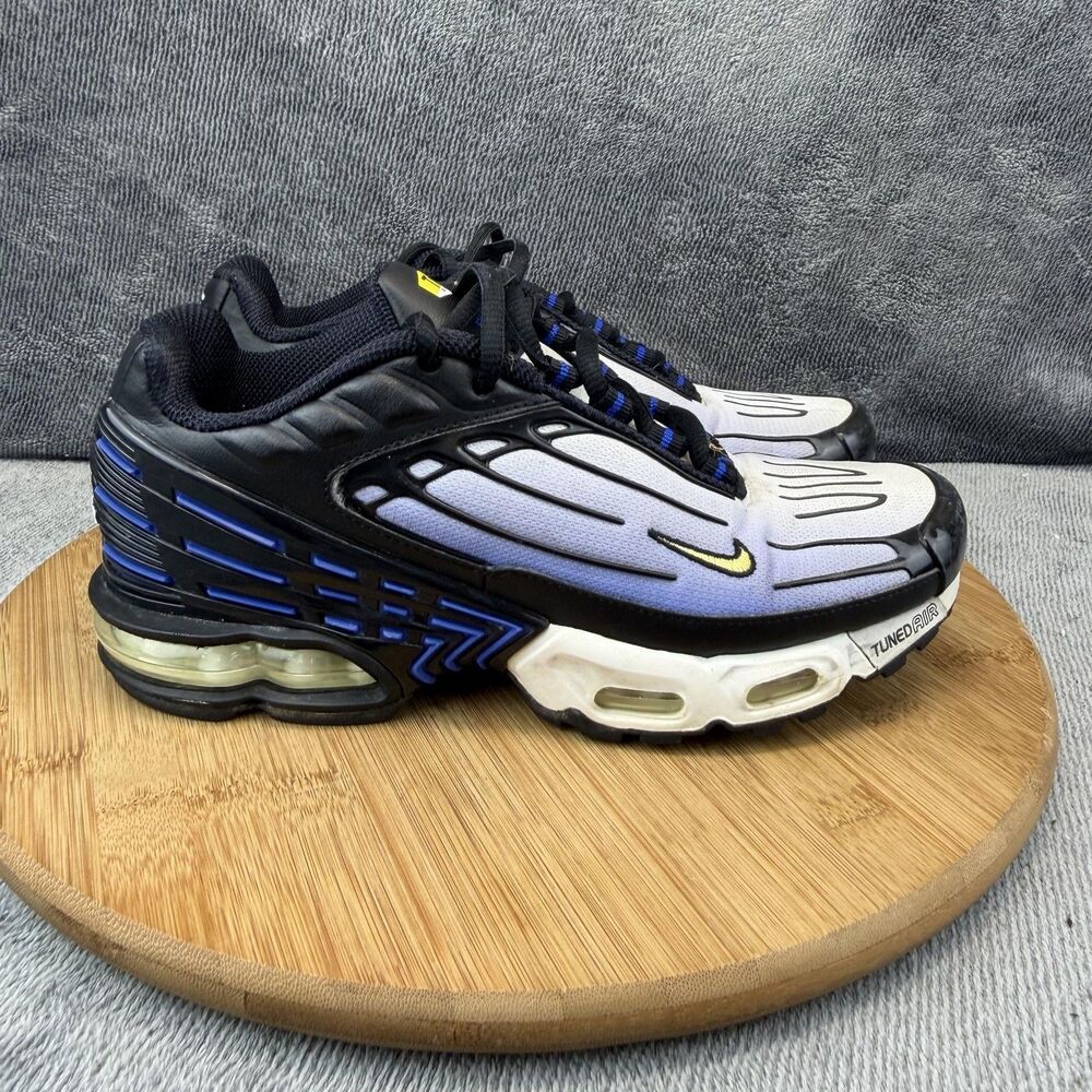 Nike Air Max Plus 3 Shoes Boys Size 5.5Y Black Blue Running Sneakers CD6871-001